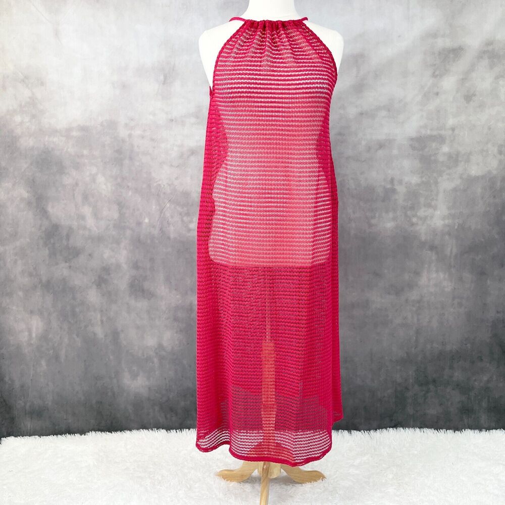 Haute Hippie Crochet Cover Up Womens XLarge Beach Swim Vacation Festival Magenta